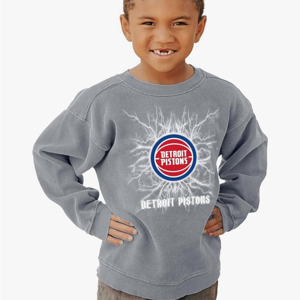 Blue 84 Kids Gray Detroit Pistons Sweatshirt